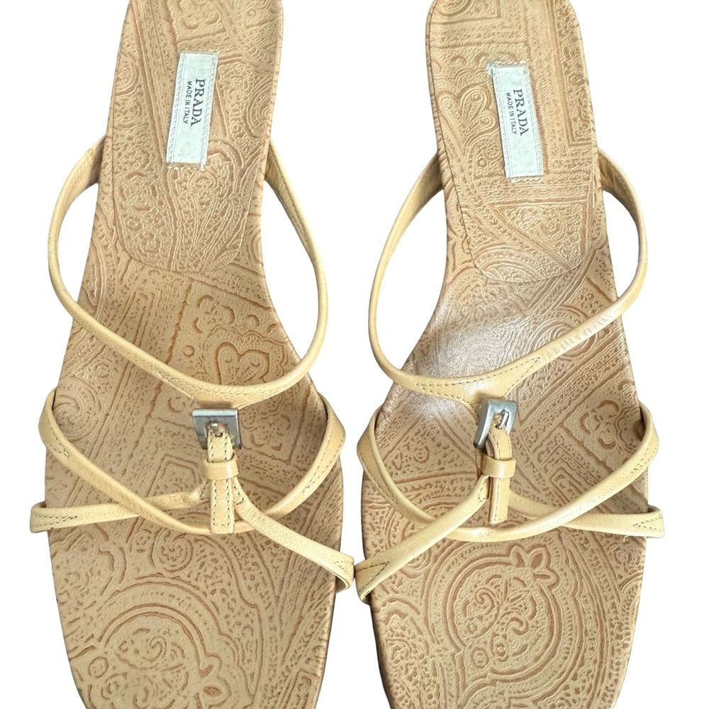 PRADA Women's Tan Strappy Sandals - Picture 3 of 8